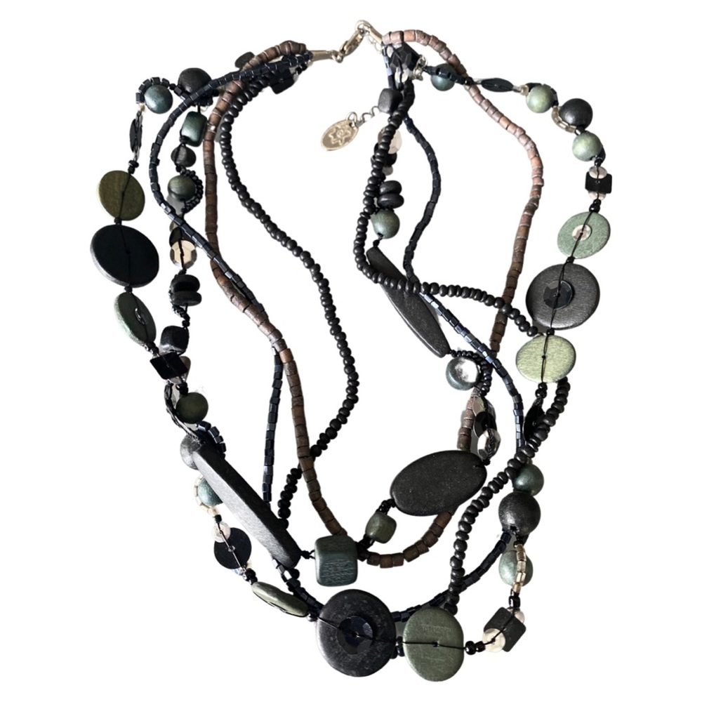 Bead and Button Layered Necklace